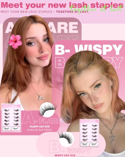 Self-Adhesive Half Lashes Cat Eye Wispy 5 Pair Set