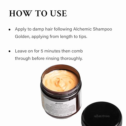 Davines Alchemic Conditioner Golden, Color Depositing Cream for Golden Blonde & Honey Hair - Intensifies & Hydrates Warm Blonde Tones with Jojoba Oil, 8.45 Fl Oz