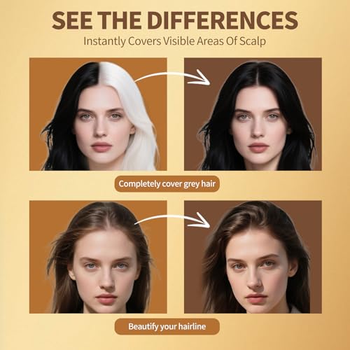 Gowwim Dark Brown Root Touch Up Powder 7.5g Waterproof & Sweatproof Hair Cover for Thinning & Gray Hair