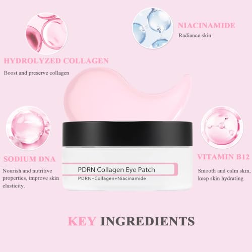 SHEEYOON Collagen Eye Patches with PDRN & Niacinamide - 30 Pairs, Under Eye Dark Circles & Fine Lines Treatment