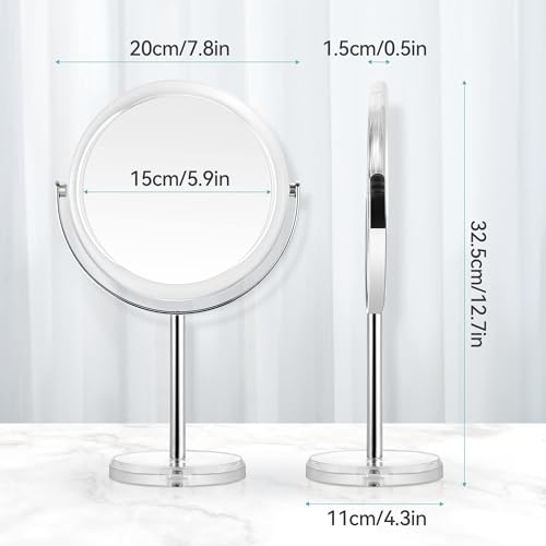 MIYADIVA 20X Magnifying Makeup Mirror - Double Sided with Stand