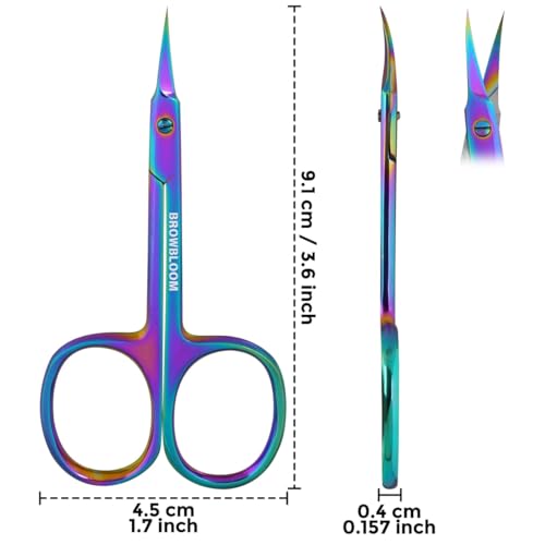 BROWBLOOM Precision Curved Cuticle Scissors & Storage Case - Stainless Steel
