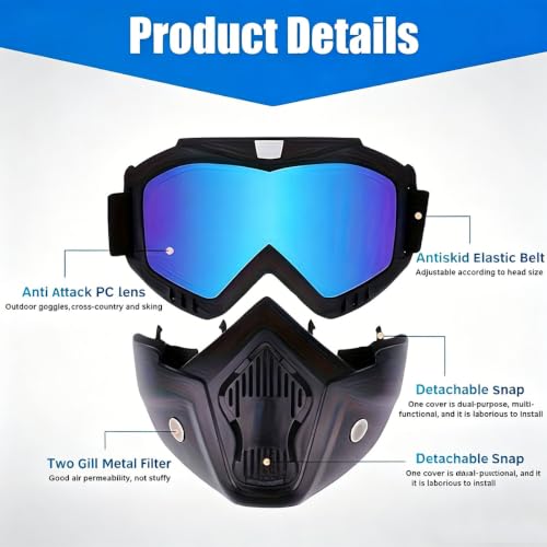 High-Definition Detachable Full Face Goggle Mask for Outdoor Sports