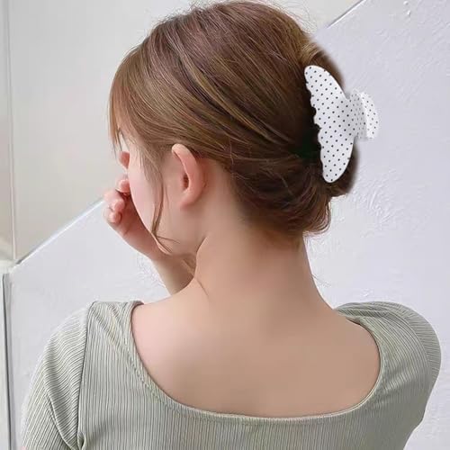 Acetate Hair Claw Clips 4-inch Red Polka Dot Strong Hold