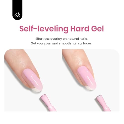 beetles Builder Gel 6 Colors 7 in 1 Strengthener Gel with Pearl Pink Gel Liner Nail Polish