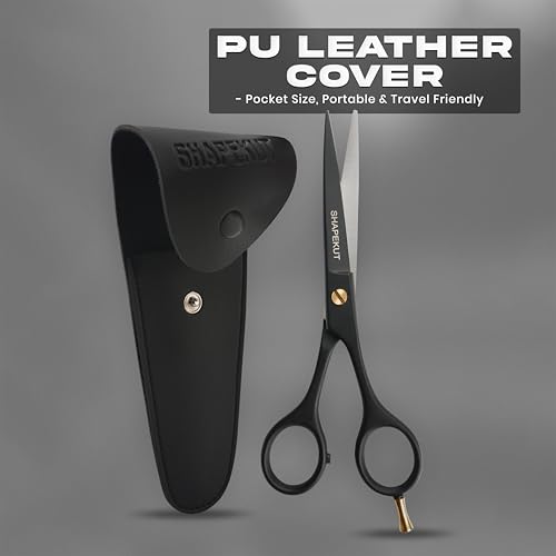 Black 6.5 Inch Professional Hair Cutting Scissors - Ergonomic Salon Shears