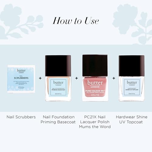 butter LONDON Pre-Soaked Nail Polish Remover Pads - 10 Dual-Sided Scrubbers