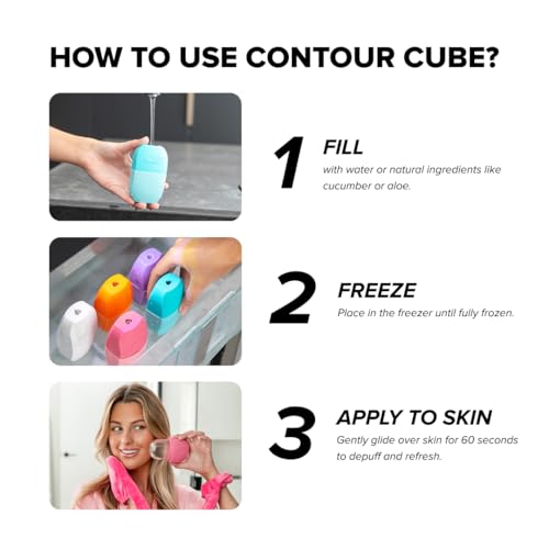 Contour Cube Mini - Revolutionary Ice Roller for Sculpting & De-Puffing - Face Ice Roller & Massager - Ice Mold for Face - Compact Skin Care Tools for Daily Skincare & Travel - Original Pink