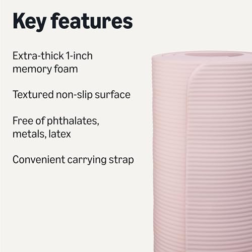 Extra Thick Yoga Mat with Carrying Strap | 1-Inch Memory Foam