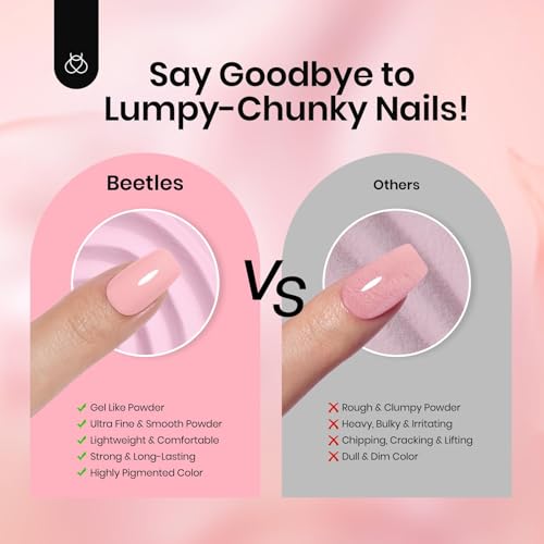 Beetles Dip Powder Nail Kit - 6 Colors Pink & Nude Brown (No Lamp Needed)