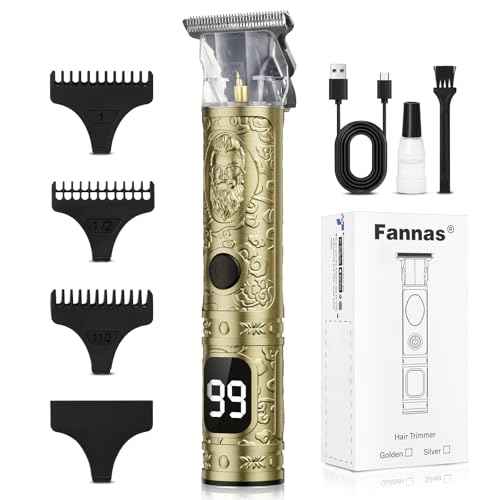 Hair Clippers for Men, Professional Hair Trimmer Barber Cordless Zero Gapped Hair Clippers with LCD Display, Mens Gifts Beard Trimmer T Liners Shavers Edgers Clipper for Hair Cutting - Gold