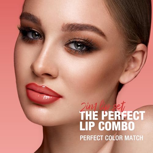 6 Matte Lip Liners & Nourishing Lip Oil Set