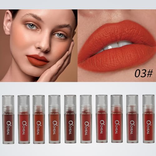 O'CHEAL 10Pc Matte Liquid Lipstick Set - Waterproof