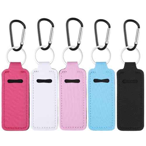 Pengxiaomei Chapsticks Holder Keychain for Lipstick Marble Lip Balm Holder for Lipstick, Stocking Stuffers for Women