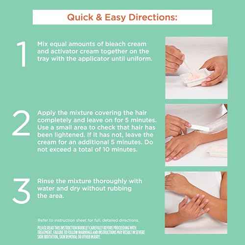 Sally Hansen Bleach Cream for Facial Hair & Body Hair, Vegan Formula, Enriched with Glycerin, All Skin Types