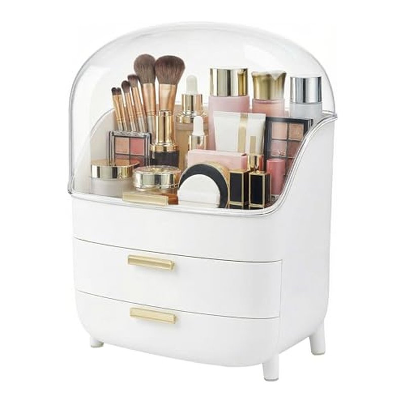 3-Tier Makeup Organizer with Drawers & Dustproof Lid