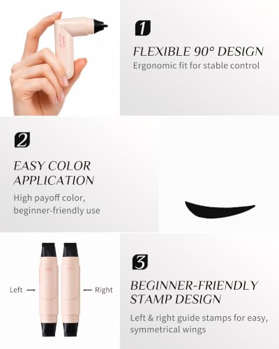 Winged Eyeliner Stamp Pen - Dual L/R Cat Eye Stamp Quick-Dry
