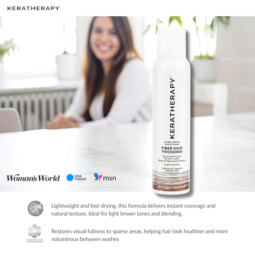Keratherapy Keratin Hair Thickener Spray Light Brown 4oz