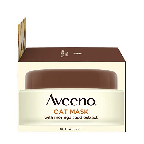 Aveeno Oat Face Mask with Detoxifying Moringa Seed Extract and Vitamin E Antioxidant, to Remove Skin Impurities, Paraben Free, Phthalate-Free, 1.7 oz