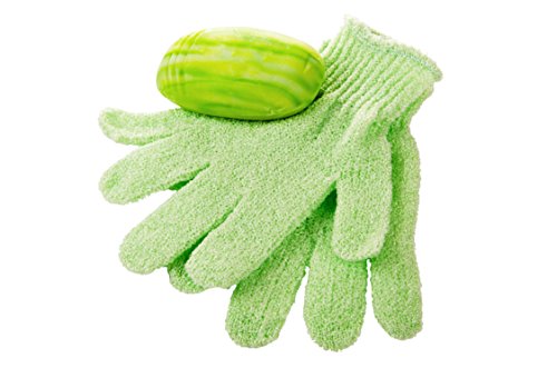 Exfoliating Bath Gloves Pack of 4 for Soft, Smooth Skin - One Size Fits Most