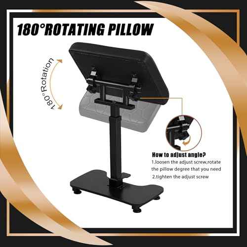 POARMEEY Tattoo Armrest Stand Hydraulic Device Height Adjustable Thickened Cushion Wood Grain Base Stability Strongly