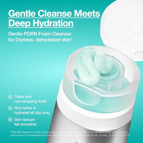 ANUA PDRN Hyaluronic Acid Moisturizing Cleansing Foam, Hydrating Facial Cleanser for Dry Skin, Daily Gentle Face Wash with Salmon DNA, Balancing & Pore Care, Korean Skincare (5.07 fl oz) (Pack of 2)