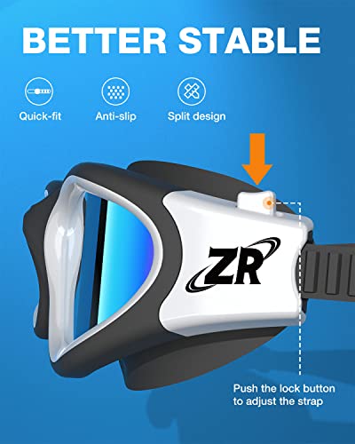 ZIONOR Swim Goggles, Upgraded G1 Polarized Swimming Goggles UV Protection Anti-fog Adjustable Strap for Men Women Adult Indoor or Outdoor (Polarized Light Mirror Blue Lens)