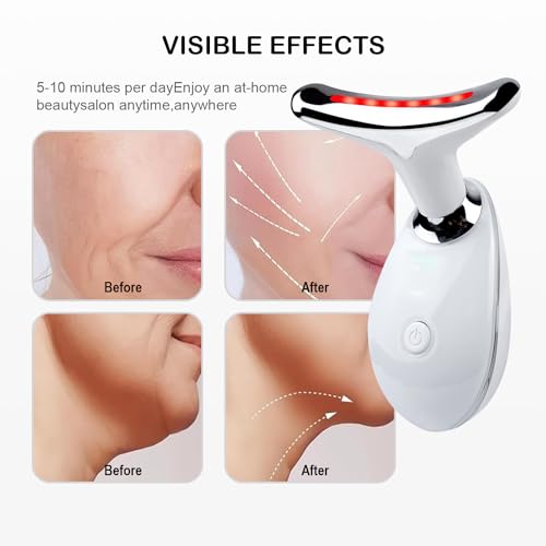 Face and Neck Massager£¬7 Color Multifunctional Facial Skin Care Tools, Led Face and Neck Beauty Device for Home Use