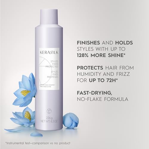 Kerasilk Ultimate Hold Hairspray for Ultra-Strong Hold & Shine, Vegan and Sulfate-Free, 300 ml
