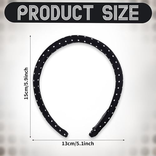 Polka Dot Headbands for Women, Non-Slip Wide Headband 2-Pack