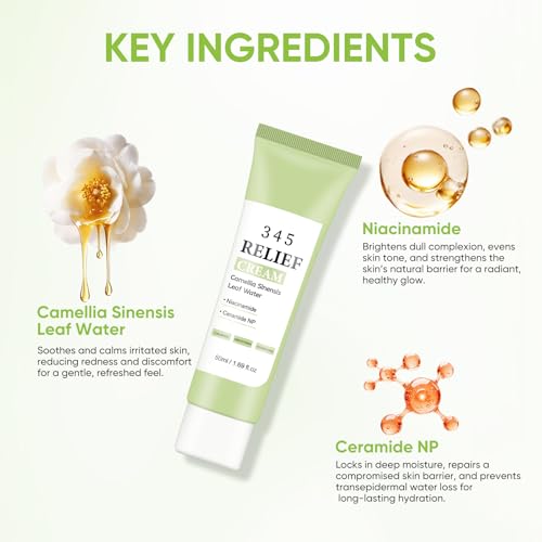AOPEIBOTO Relief Face Moisturizer with Niacinamide & Hyaluronic Acid - Soothing, Blemish Care, 1.69 Fl Oz