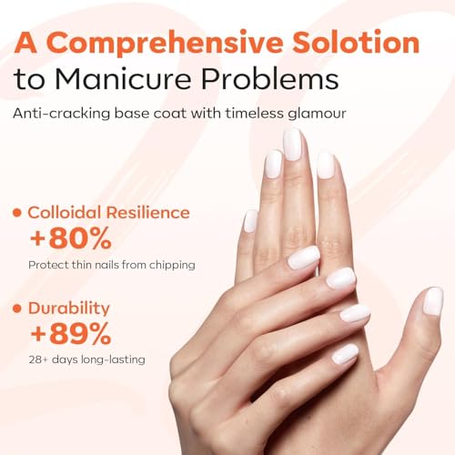 modelones Milky White Builder Nail Gel Rubber Base Coat Sheer