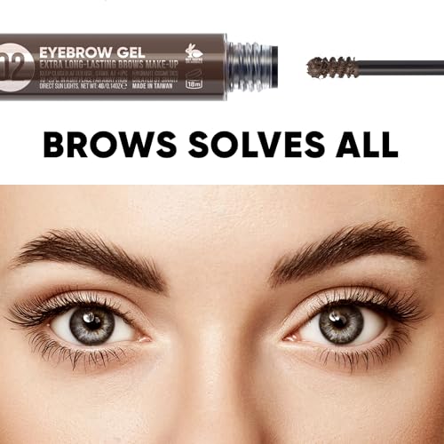 Eyebrow Tinted Gel, Extra Long-lasting Brows MakeUp, Creates Full, Voluminous-Looking Brows, Locks Brow Hairs In Place, Vegan and Cruelty-Free, 4g/0.14 Oz