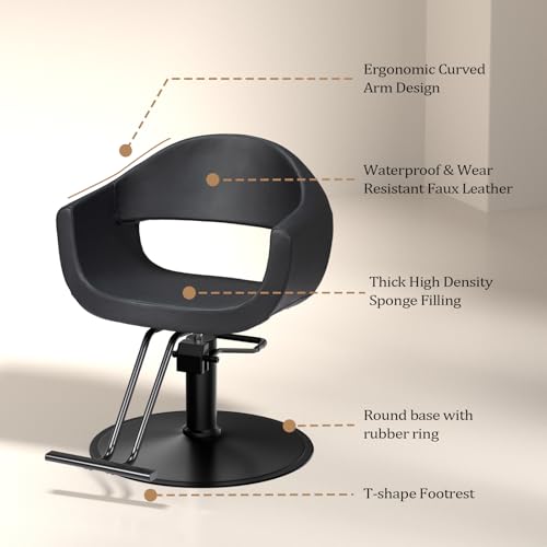 OmySalon Barber Chair - Heavy Duty Hydraulic Pump 330lbs