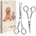 Pet Grooming Scissors Set - Curved & Straight Shears for Dogs Cats