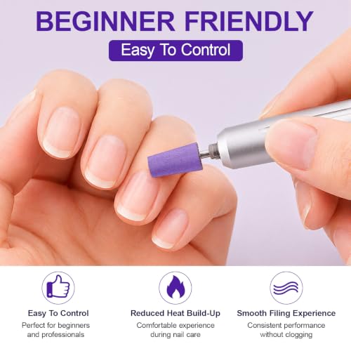 Conical Sanding Bands for Nail Drill – 6Pcs 150 Grit with Mandrel Bit