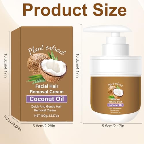 Coconut Oil Facial Hair Removal Cream for Women
