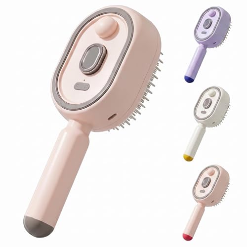 Rechargeable Electric Steam Hair Brush & Detangler - Pink