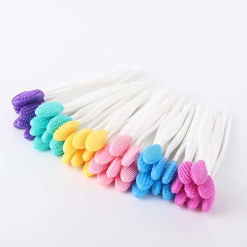 48-Pack Silicone Lip Scrub Brush Set - Double-Sided Exfoliator