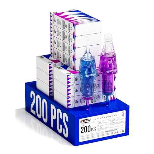 CNC Tattoo Cartridge Needles 200pcs Assorted Needle with Membrane RL RS RM Mixed Cartridges for Tattooing Supplies EN04B-200KIT-A