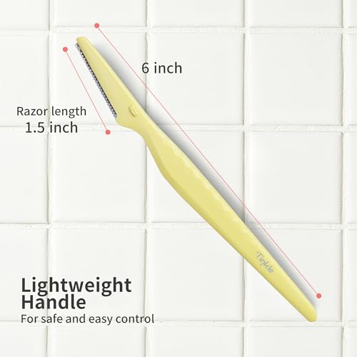 Tinkle Everglow Dermaplane Razor (12 ct - 4 packs of 3ct), Eyebrow Razor & Face Razors for Women, Peach Fuzz Remover, Dermaplaning Tool, Stainless Steel Blades, Stocking Stuffers