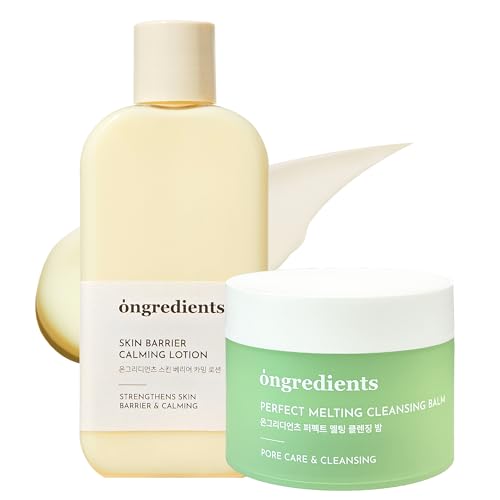 ONGREDIENTS Centella Asiatica Skin Barrier Calming Lotion and Heartleaf Makeup Cleansing Balm Bundle