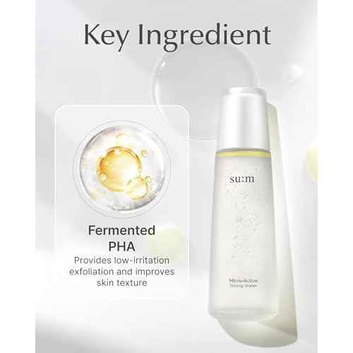 SU:M Micro-Active Toning Water (5.07 fl oz) - Dual-Phase Gentle Exfoliating Toner with Low-Irritation, Improved Skin Texture & Boost Vitality, Korean Skin Care. PHA, Biopeptide.