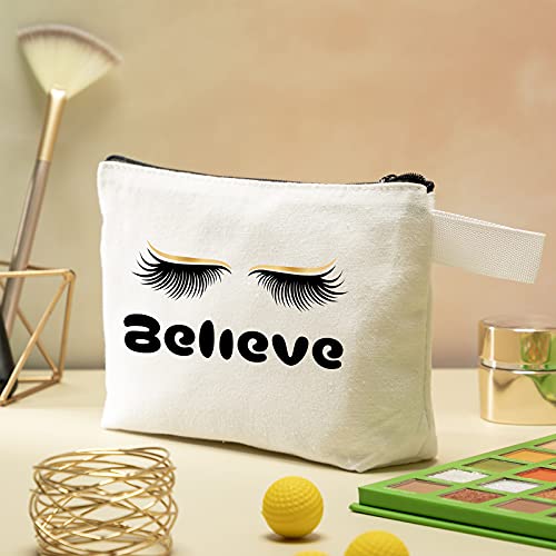12 Pack 7.5 x 5.1 x 1.8 Inch Small White Blank Canvas Makeup Bags for DIY Painting, Iron on, Tie Dye Cosmetic Pouch Coin Purse Zipper Pencil Pouch for DIY Crafts, Makeup, Travel, Everyday Organizing