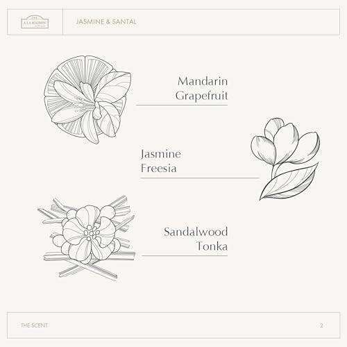 A La Maison Amber Jasmine & Santal Starter Kit - Shower Oil + Body Scrub ? Gently Exfoliates & Softens Skin ? French Formula, Plant-Based