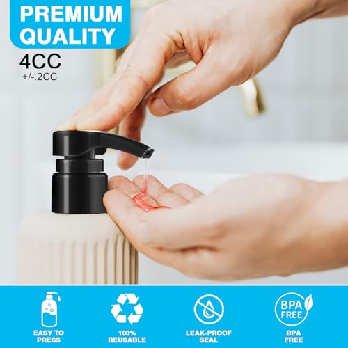 4-Pack Shampoo Pump Dispenser for 28mm/1.1" Bottles