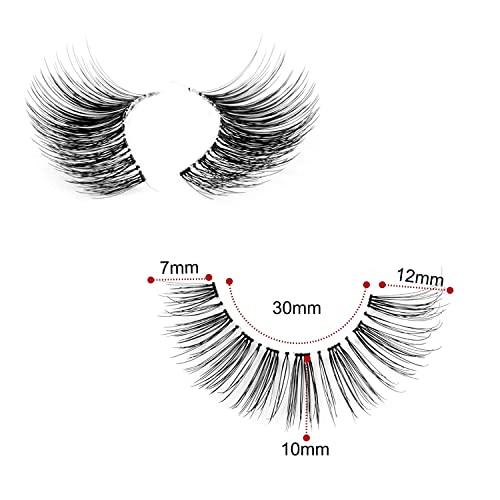 EMEDA 3D False Eyelashes 12mm Natural Wispy Cat Eye 10 Pairs