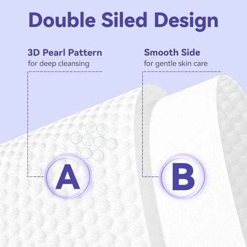 Disposable Face Towels, 10"¡¿12" XL Face Towelette Disposable, Soft Makeup Remover Dry Wipes, Thick Facial Tissue for Women Cleansing, Skin Care, 50 Count (1 Pack)