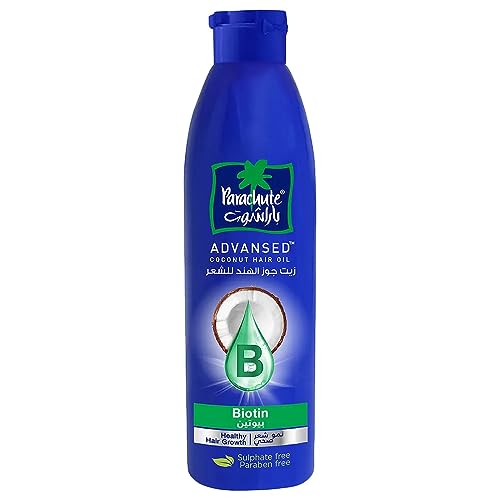 Parachute Advansed Biotin & Coconut Hair Oil| For Healthy & Nourished Hair|Controls Hairfall & Promotes Hair Growth | All Hair Types| No Parabens, Silicones, Sulphate| 5.7 Fl.oz.