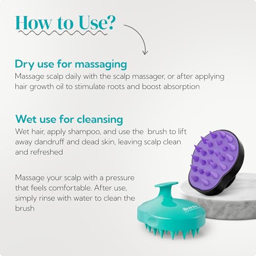 HEETA Hair Scalp Massager Brush 2 Pack, Soft Silicone